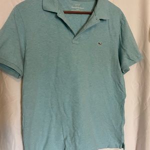 Mens medium Vineyard Vines light blue/green slim fit polo
